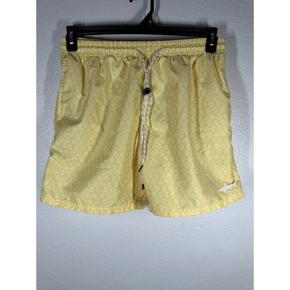 Uzzi Swim Trunks Mens Medium Yellow Pattern Amphibious Gear Shorts lined‎